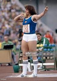 Bronze medallist Margitta Pufe of East Germany prepares to put the... |  Fitness models female, Female athletes, Summer olympic games
