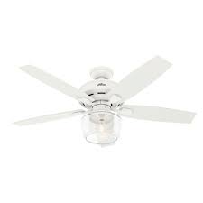 Hunter Bennett 52 In Led Indoor Matte White Ceiling Fan With Light And Remote Control 50279 The Home Depot Ceiling Fan Ceiling Fan With Remote Led Ceiling Fan