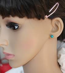 Solid Gold Peacock Blue Opal Ball Earring Studs, 4mm, 6mm, 8mm Blue Opal Studs, 14K Gold Opal Earrings, Gold Silicone Earrings, Opal Earring