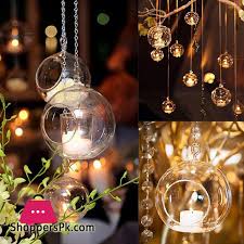 Buy 1pcs Round Small Glass Hanging Tealight Holder At Best Price In Pakistan Candle Holders Wedding Candle Decor Tea Light Holder Hanging