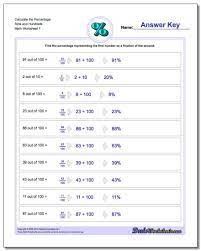 With Our Percentages Worksheets Students Will Practice How To Turn A Convert A Fraction To Percent Fractions Worksheets Basic Math Worksheets Percentages Math