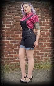 Maybe you would like to learn more about one of these? Damen Vintage Hose Rumble59 Ladies Jeans Latzhose Playsuit Kurz Vintage Style Bodensee
