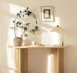 Beige Travertine Simple Console Table