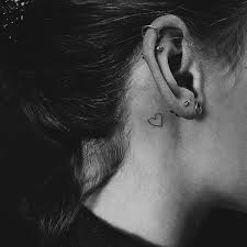 Heart Tattoo Behind Ear Behind Ear Tattoos Small Tattoos Heart Tattoo