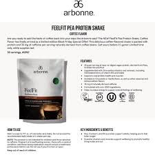 2 scoops arbonne coffee flavor protein. Arbonne Other Limited Edition Feelfit Pea Protein Shake Coffee Poshmark