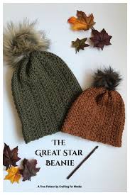The Great Star Beanie A Free Crochet Pattern Crafting For Weeks Free Crochet Pattern Quick Crochet Patterns Crochet Hats Free Pattern