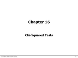 Copyright C 2009 Cengage Learning 15 1 Chapter 16 Chi Squared Tests In 2020 Cengage Learning Null Hypothesis Contingency Table