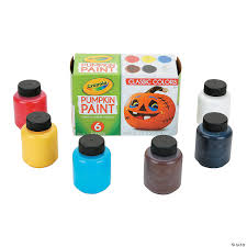 The set comes with three brushes, 12 colors, and 36 stencils to help you create the look you want. 2 Oz Crayola Sup Sup Classic Colors Acrylic Pumpkin Paint Set Of 6