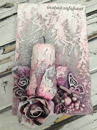 mixedmedia decoupage candel cracklepaste