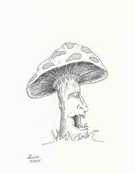 Magic Mushroom Art Drawing Inktober Magic Mushroom Mystic Fairy Fantasy Mushroom Drawing Flower Crown Drawing Crown Drawing