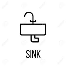sink icon or logo in modern line style