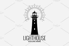 Black And White Logical Fallacy Lighthouse Logo On White Background White Background Lighthouse Logos