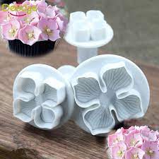 3pcs Hydrangea Fondant Cake Decorating Plunger Cookies Cutter Flower Mold Creative Cake Decorating Cake Decorating Designs Flower Molding