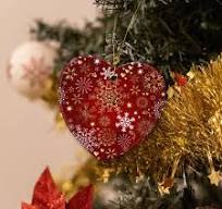 Flocos de neve brancos dourados - Enfeite de Natal 2023 - Decorações de  Natal em forma de coração para árvore de Natal - Decoração de Natal de ...