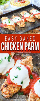 Healthy oven baked chicken parmesan is crispy on the outside and tender on the inside with no frying required. Baked Chicken Parmesan Recipe The Pinning Mama