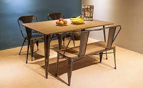 Check spelling or type a new query. Amazon Com Merax Antique Style Rectangular Dining Table With Metal Legs 59 X 36 Distressed Black Only Table Not Include Bench Or Chairs Tables