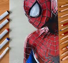 All the best spiderman drawing color 37+ collected on this page. Hyper Realistic Spider Man Drawing I Layered With Marker And Then Color Pencils On Gray Toned Paper I Might Do More Like This After Seeing How It Turned Out Drawing