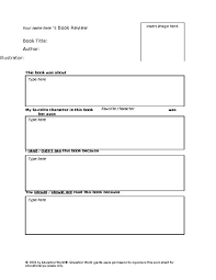 Education World Elementary Book Review Template Book Review Template Elementary Books Book Review