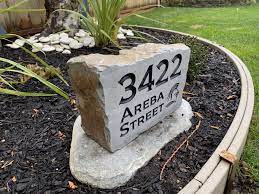 Engraved Address Stone Address Stone Address Signs For Yard Stone Engraving