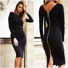 Bodycon Sheath Dress Little Black Long Sleeve Party Dresses Women Clothing Back Long Sleeve Pencil Dress Black Long Sleeve Party Dress Party Dress Long Sleeve