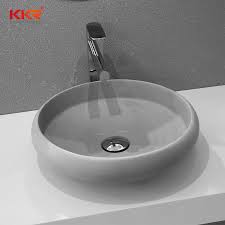 corain grey solid surface basin