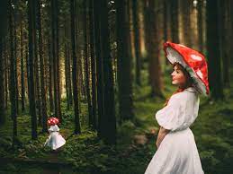 Use the bonemeal on a red mushroom on the ground. The Tiny Toadstool A Clothes Horse