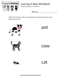 This Worksheet Helps Kids Identify Objects With Words You Can Download Print Kindergarten Reading Worksheets Kindergarten Reading Free Kindergarten Reading