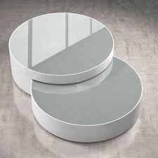 Modloft Berkeley Nested Coffee Tables White Glass Top On White Oak Modern Glass Coffee Table Circle Coffee Tables Coffee Table White