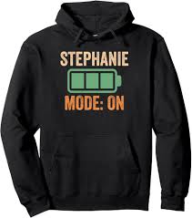 Amazon.com: Sudadera con capucha Stephanie Mode On, diseño de batería,  Negro