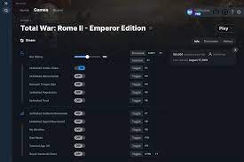 Hi, i'm running total war 2 emperor edition mac through steam. Total War Rome Ii Emperor Edition Cheats And Trainers For Pc Wemod