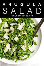 Easy Arugula Salad Make In 10 Minutes Pinch And Swirl In 2020 Arugula Salad Arugula Salad Recipes Leafy Green Salads
