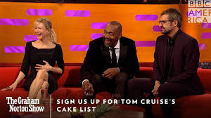 Tom cruise s coconut cake watch the graham norton show video extras bbc america from images.amcnetworks.com. Sign Us Up For Tom Cruise S Cake List The Graham Norton Show Friday At 11pm Bbc America Youtube