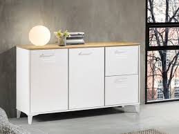 Das möbel hat 2 praktischen schranktüren und 3 geräumigen schubkästen. Sideboard Seattle 2 Turen Weiss Eiche Gunstig Kaufen