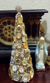 Vintage Clock Christmas Tree Wow Jewelry Christmas Tree Christmas Clock Vintage Jewelry Crafts