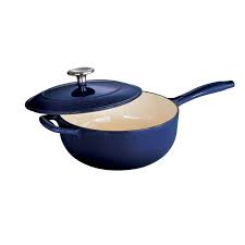 Tramontina Gourmet Enameled Cast Iron 3 Qt Covered Saucier Gradated Cobalt In 2020 Enameled Cast Iron Cast Iron It Cast