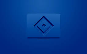 تحميل خلفيات Hamburger Sv الإبداعية شعار 3d خلفية زرقاء 3d شعار