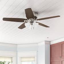 Ceiling fans with lights or buy online pick up in store today in the lighting department. Hunter Fan 52 Builder Low Profile 5 Blade Flush Mount Ceiling Fan With Pull Chain And Light Kit Included Reviews Wayfair