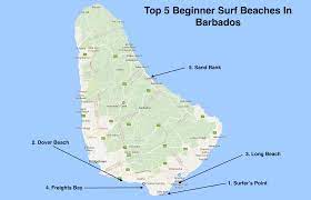 Dover Beach Barbados Map Surf Blog - Best Beginner Surf Beaches In Barbados