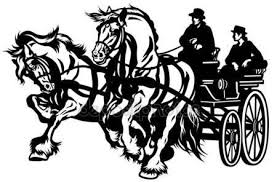 Two Horses Drawn Carriage Horse Drawing Horse Drawings Horse Art