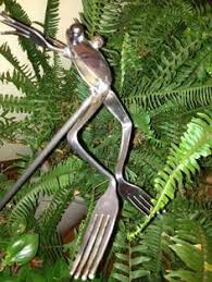 Silverware Art 24 Leap Frogs Silverware Art So Hoppy Approximately 22 Stake Cutlery Art Silverware Art Welding Art