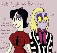 Fan art of bj and lydia for fans of beetlejuice and lydia <3 15169164. Ask Lydia And Beetlejuice By Kaybug2k On Deviantart