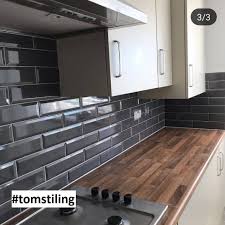 Marylebone Dark Grey Tileflair Kitchen Tiles Design Black And Grey Kitchen Grey Kitchen Tiles
