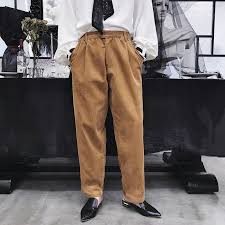 Camel is one of those colours that simply needs to be in every wardrobe. 2018 Korean Style Men S Fashion Trend Restore Corduroy Fabric Haren Casual Pants Loose Camel Color Trousers Plus Size M 2xl Casual Pants Aliexpress