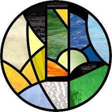 Multicolored stained glass church window with irregular random block pattern. One Of 20 Small Round Abstract Stained Glass Patterns Inspired By The Windows In Sagrada La Familia Stained Glass Projects Stained Glass Patterns Stained Glass