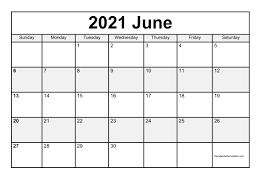 If you'd like a calendar that you can edit and customize, browse vertex42 to find a. June Calendar 2021 Word