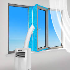 Lower the sash while still holding the back of the air conditioner, with your arm outside the window. Amazon Com Gulrear Portable Air Conditioner Window Seal Portable Ac Window Kit Airlock Window Seal For Portable Air Conditioner Hot Air Stop Air Exchange Guards With Zipping And Adhesive Fastener Home Kitchen