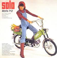 1976 Solo 712 Girl On Green Moped W Vegetables Moped Photo Gallery Moped Photo Photo Galleries