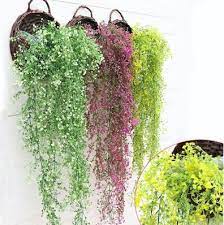 artificial hanging ivy garland plants vine fake foliage flower wisteria home diy wish flowers teal wall planter