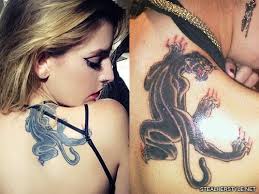 These sailor jerry temporary tattoos are printed in color and are perfect for those who want to achieve the traditional tattoo look. Celebrity Panther Tattoos Steal Her Style