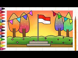 Download now gambar merah putih berkibar gambar bergerak bendera di. Menggambar Dan Mewarnai Bendera Indonesia Tema Hari Kemerdekaan Speed Paint Youtube